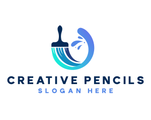 Paint Brush Splash logo design