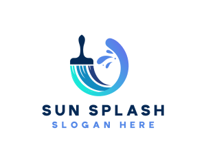 Paint Brush Splash logo design