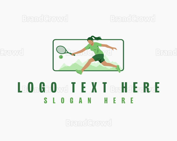 Varsity Tennis Player Logo