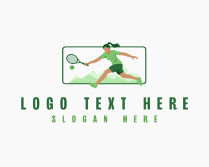 Tennis Rackets - Varsity Tennis Player logo design