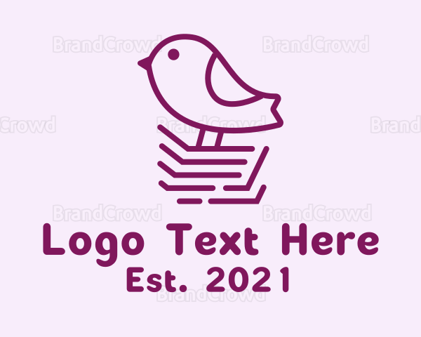 Purple Robin Bird Logo