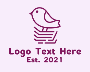 Magpie - Purple Robin Bird logo design