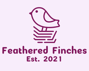 Purple Robin Bird  logo design