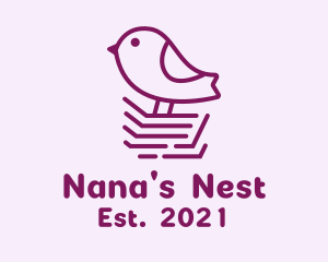 Purple Robin Bird  logo design