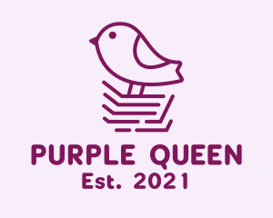 Purple Robin Bird  logo design