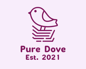 Purple Robin Bird  logo design