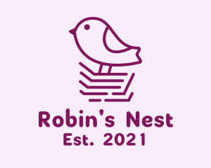 Robin - Purple Robin Bird logo design