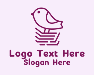 Purple Robin Bird  Logo