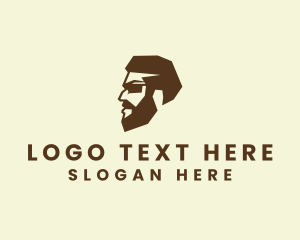 Hairstyling - Hipster Beard Man logo design