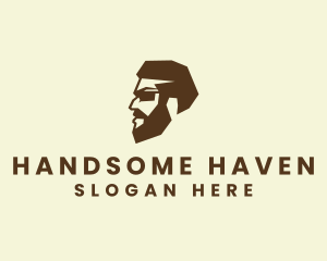 Handsome - Hipster Beard Man logo design