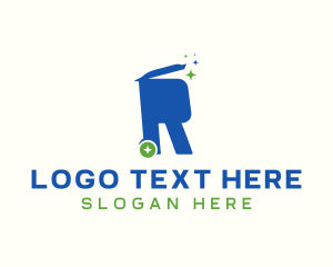 Biodegradable - Recycling Bin Letter R logo design