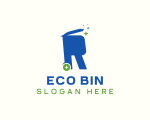 Bin - Recycling Bin Letter R logo design