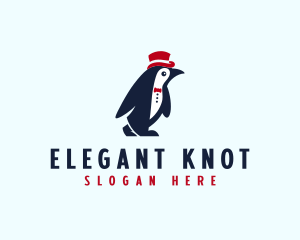 Penguin Suit Hat logo design