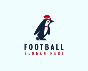 Mascot - Penguin Suit Hat logo design