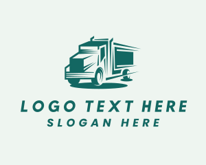 Closed Van - Truck Cargo Transport logo design