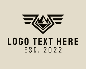 Activewear - Mountain Wings Emblem logo design