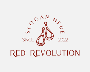 Red Earring Jewelry  logo design