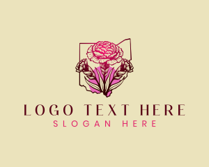 Flora - Scarlet Carnation Flower Ohio logo design