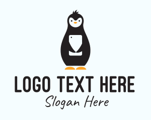 Cellular Phone - Penguin Mobile Stuffed Toy logo design