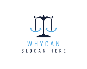 Law Firm - Scale of Justice Anchor logo design