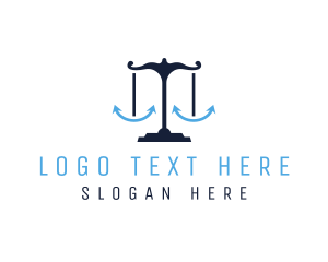 Law - Scale of Justice Anchor logo design