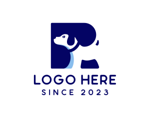Puppy - Dog Veterinary Letter R logo design