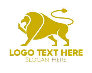 Simple - Golden Wild Lion logo design