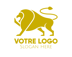 Golden Wild Lion Logo