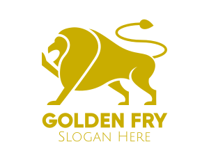 Golden Wild Lion logo design