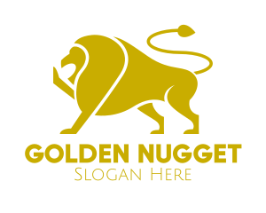 Golden Wild Lion logo design