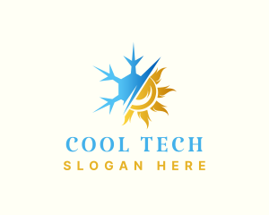 Fridge - Ice Sun Temperature logo design