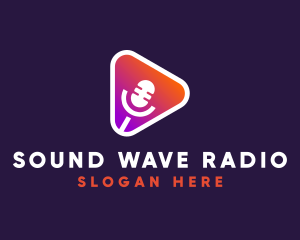 Radio Station - Podcast Microphone Talk Radio logo design