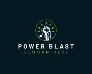 Power Electric Plug logo design