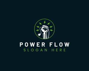 Power Electric Plug logo design