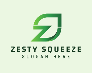 Organic Leaf Letter Z logo design