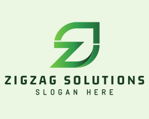 Organic Leaf Letter Z logo design