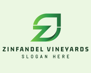 Organic Leaf Letter Z logo design