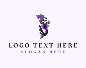 Map - Taiwan Orchid Flower logo design