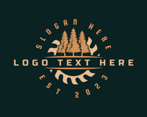 Woodcutting - Timber Saw Woodwork logo design