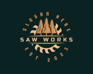 Timber Saw Woodwork logo design