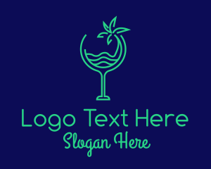 Organic Drink - Beach Tropical Drink logo design