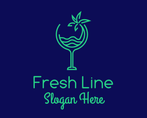 Beach Tropical Drink logo design