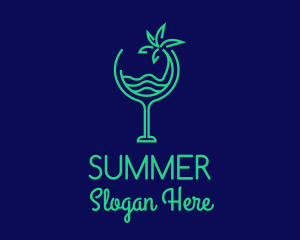 Beach Tropical Drink logo design