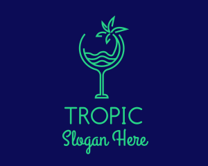 Beach Tropical Drink logo design