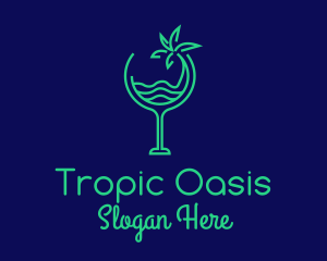 Beach Tropical Drink logo design