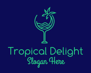 Beach Tropical Drink logo design