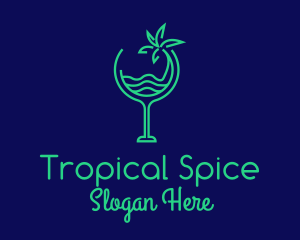 Beach Tropical Drink logo design