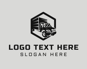 Courier - Hexagon Forwarding Truck logo design