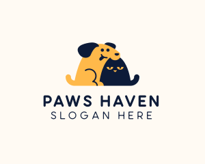 Pet Dog Cat Grooming logo design