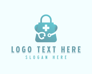 Stethoscope - Medical Pharmacy Online Shopping logo design